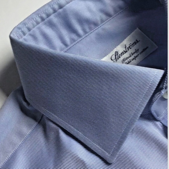 Stenstroms fitted body light blue 2 fold super cotton twill dress shirt Sz 15.5 - Picture 1 of 9
